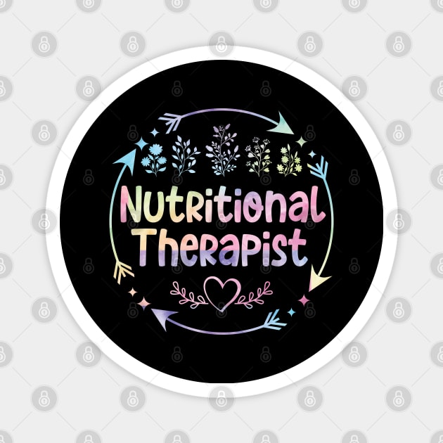 Nutritional Therapist cute floral watercolor Magnet by ARTBYHM